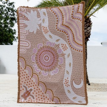 Indigenous Art Throw Rug | The Drift Of Our Elders | Taylor-Lee Ochre Sisters